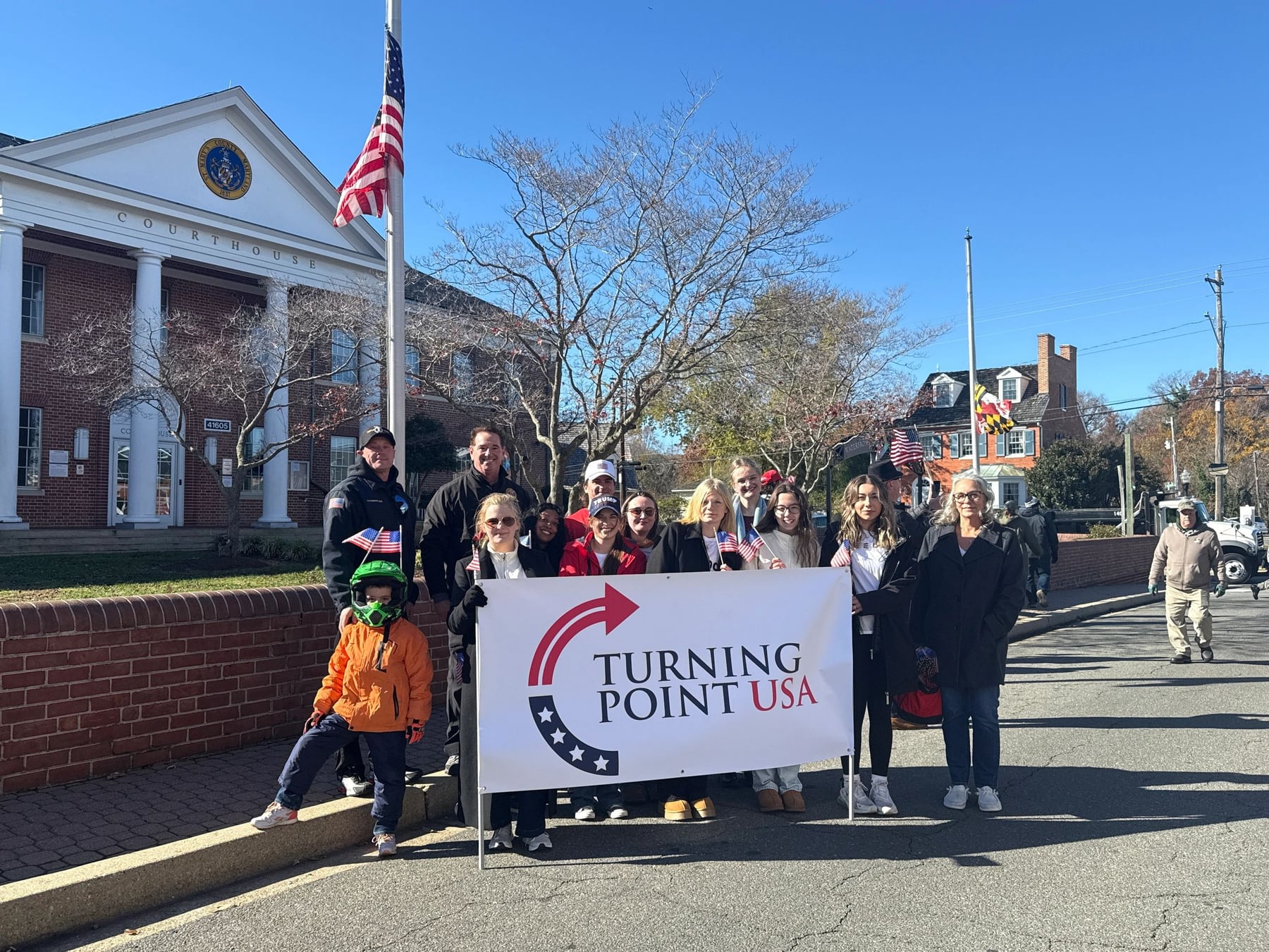 John O’Connor with community members outside the St. Mary’s County Courthouse